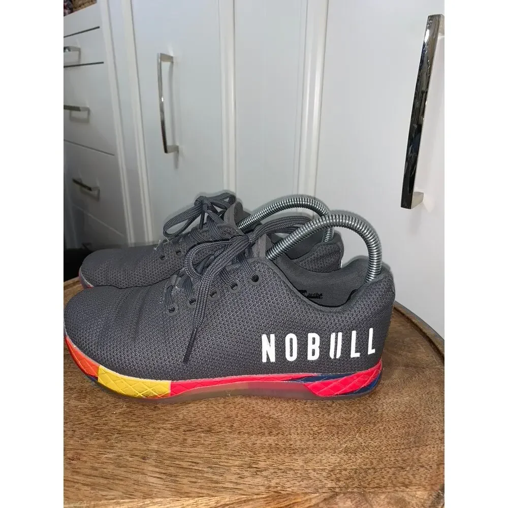 NOBULL Lightning Trainer Unisex Sneakers Gray Rainbow Men's 6 /‎ Women's 7.5